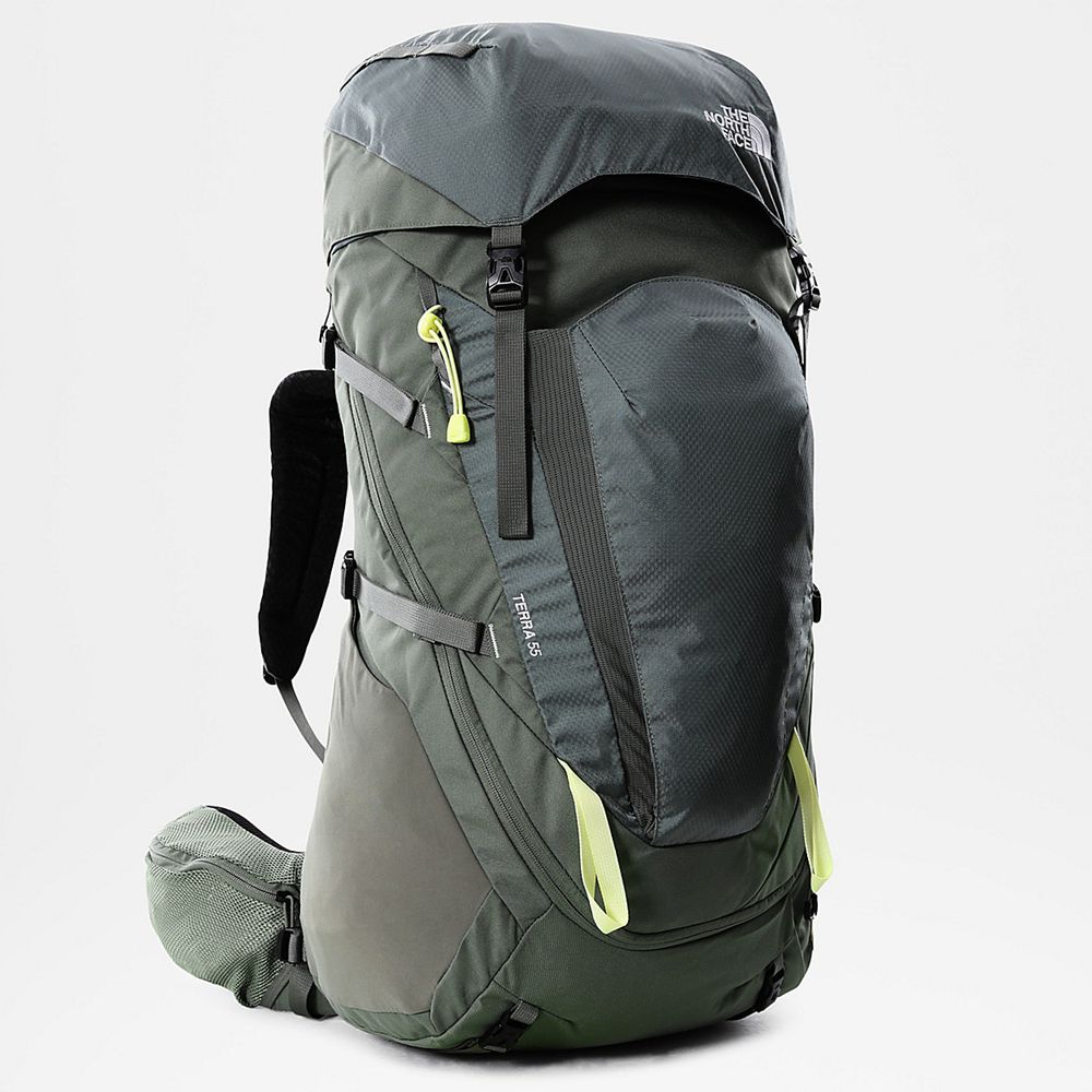 The North Face Backpacks Womens Australia - The North Face Terra 55-Litre Hiking Green / Yellow Hiki